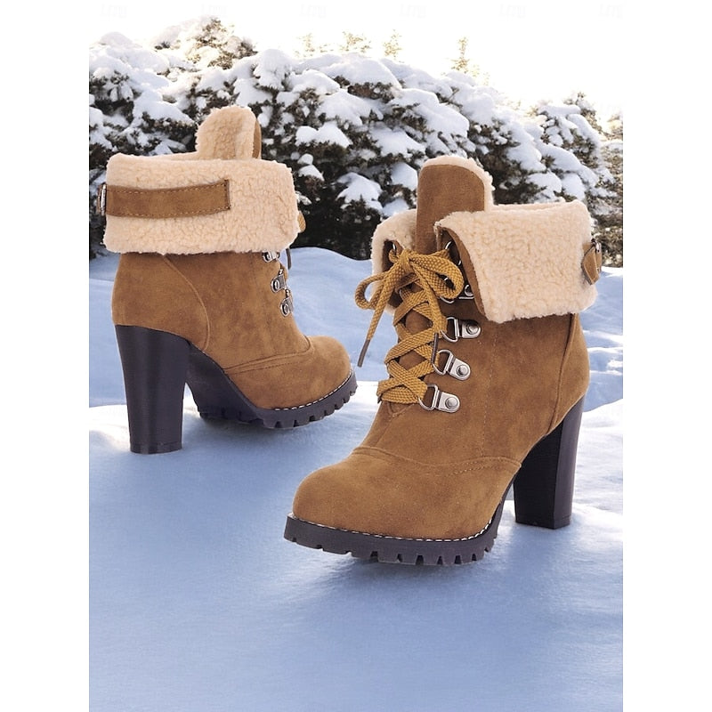 Lorena | Cosy Lace-Up Heeled Winter Boots
