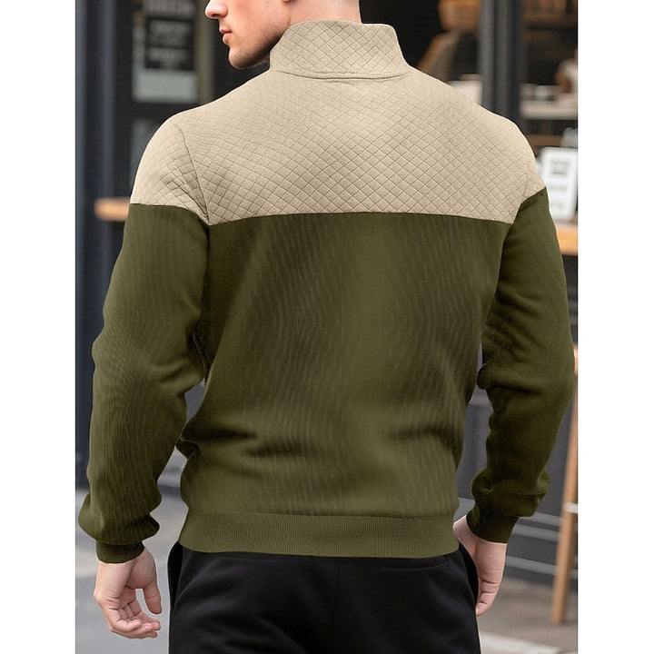 Spencer | Colour-Block Quarter-Zip Sweatshirt
