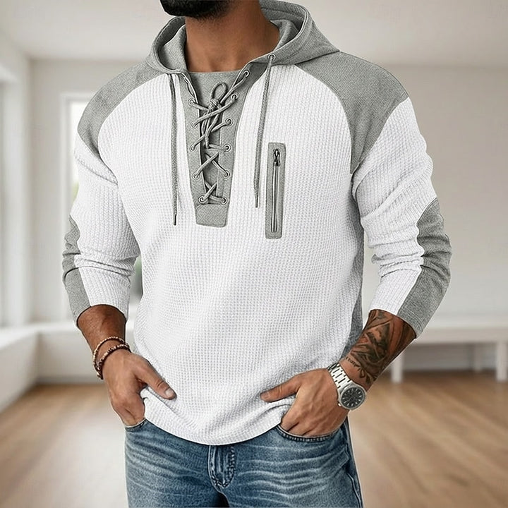 Grayson | Lace-Up Textured Hoodie