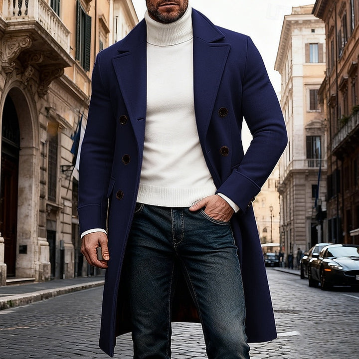Spencer | Classic Double-Breasted Long Coat