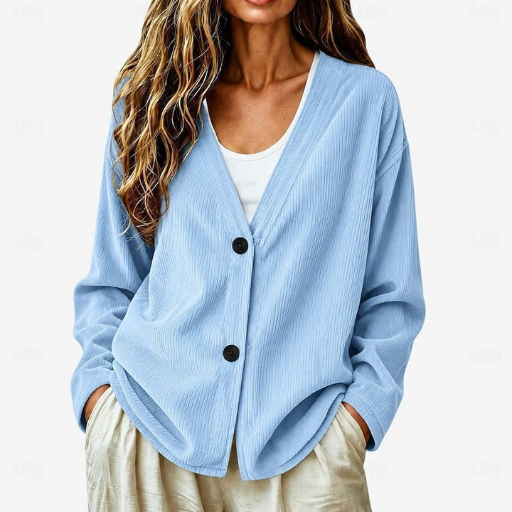 Sylvie | Ribbed Button-Front Cardigan