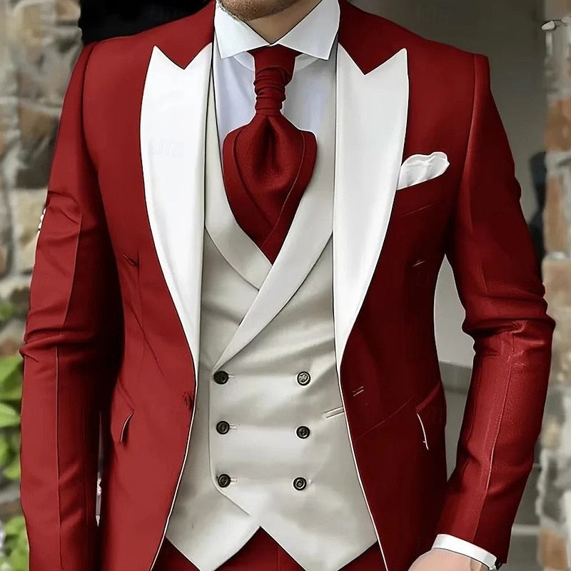 Cedric | Peaked-Lapel Tailored Three-Piece Set