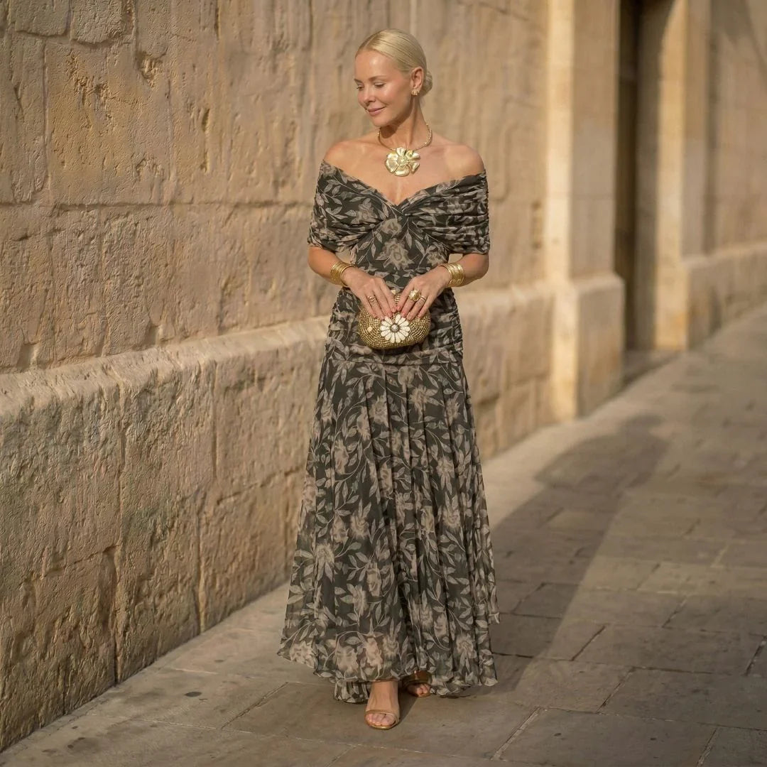 Susanna | Off-Shoulder Botanical Maxi Dress