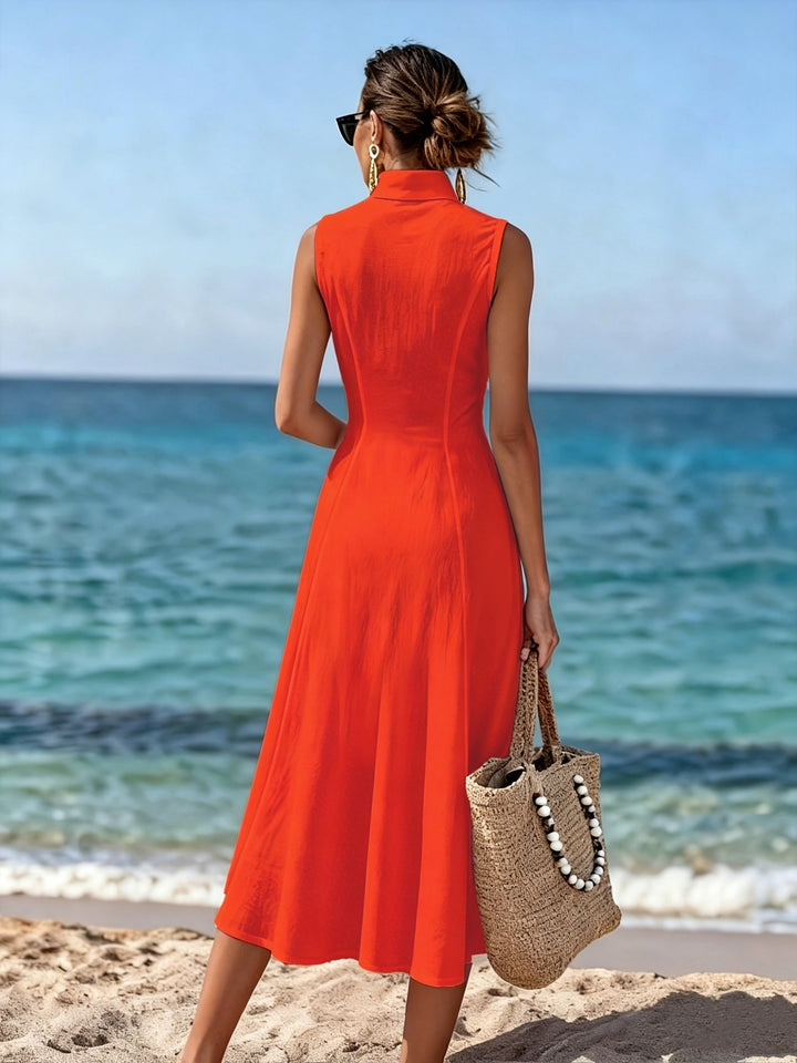 Sabina | Sleeveless Button-Front Midi Dress