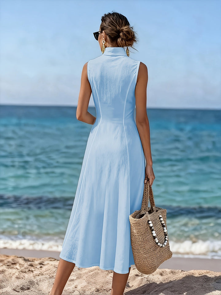 Sabina | Sleeveless Button-Front Midi Dress