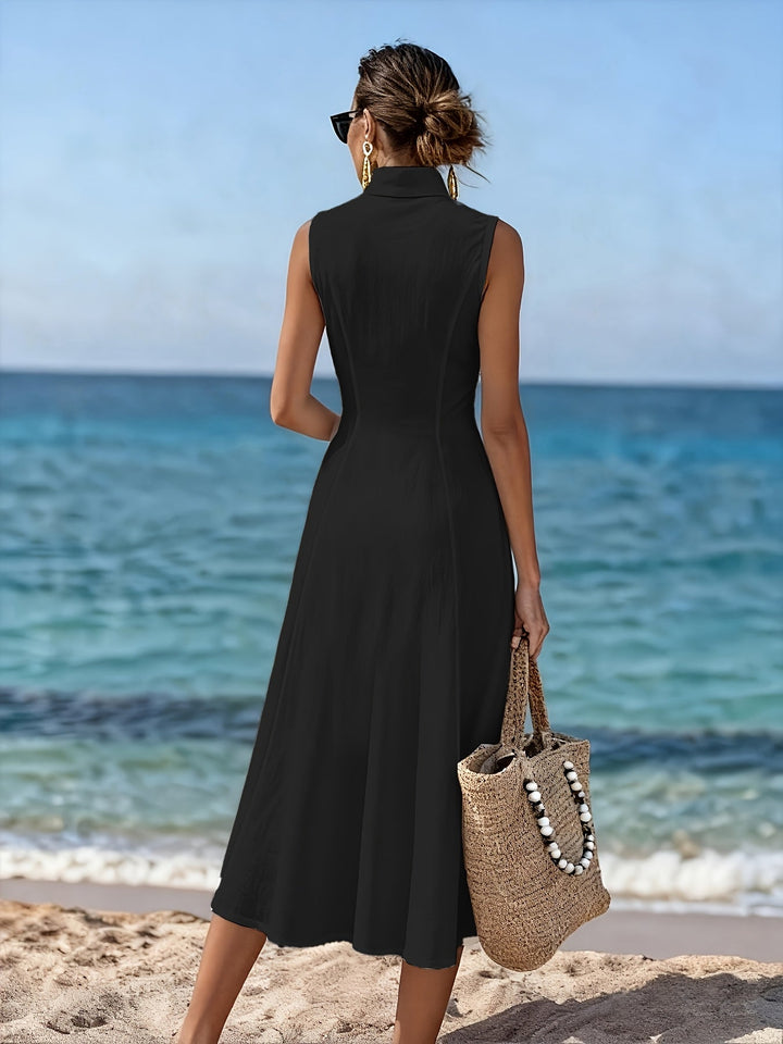Sabina | Sleeveless Button-Front Midi Dress
