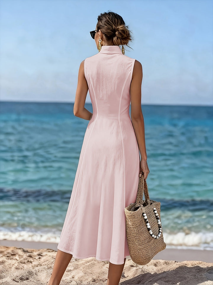 Sabina | Sleeveless Button-Front Midi Dress