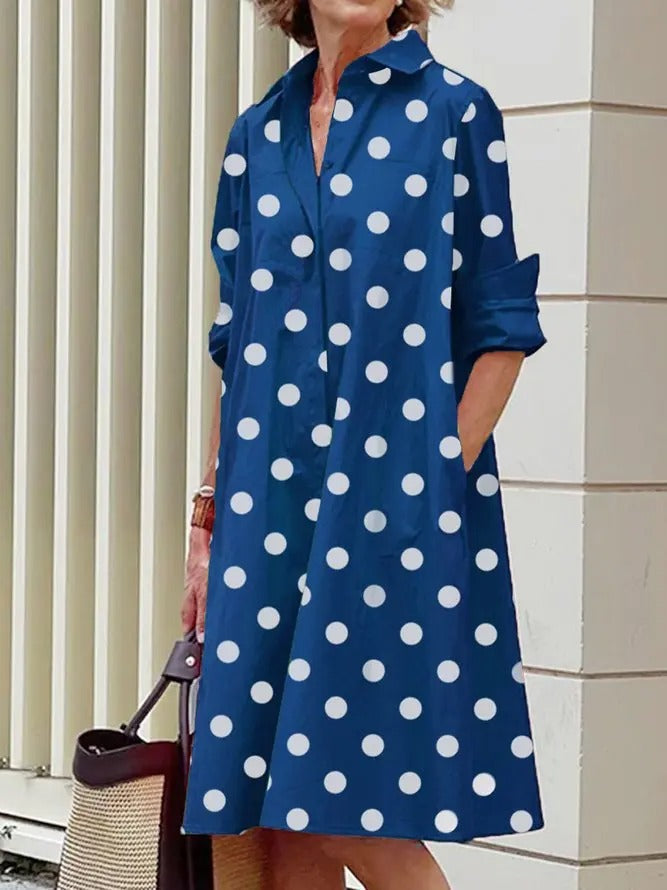 Prudence | Timeless Spotted Shirt Dress