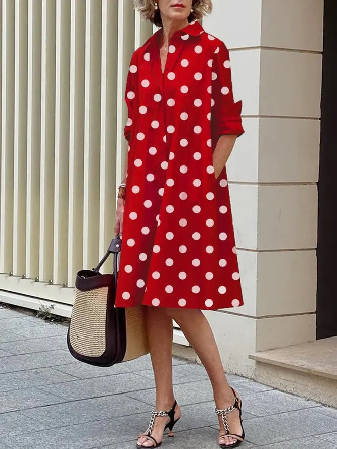 Prudence | Timeless Spotted Shirt Dress