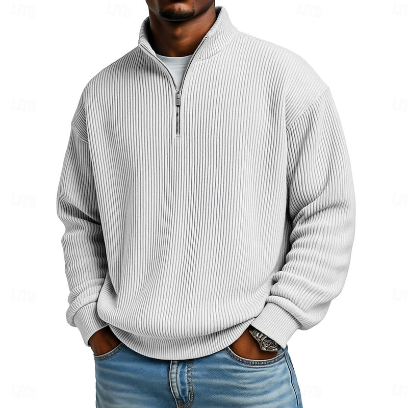 Landon | Ribbed Quarter-Zip Pullover