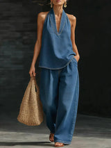 Lucinda | Relaxed Halter Two-Piece Set