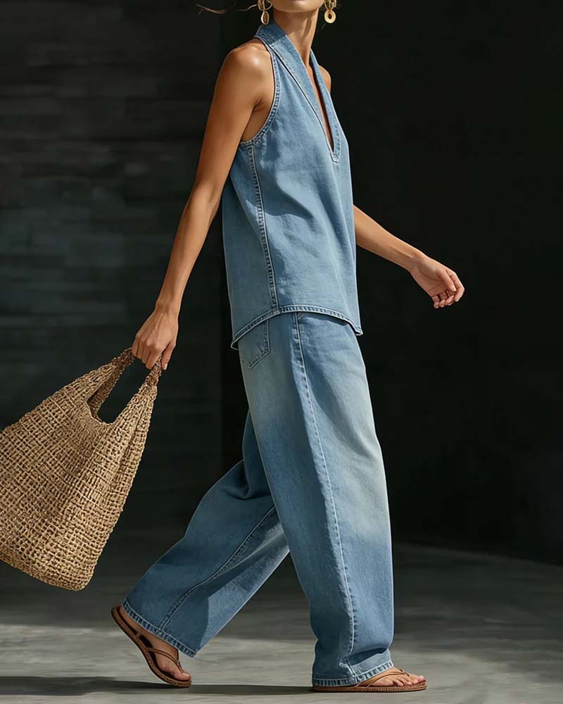 Lucinda | Relaxed Halter Two-Piece Set
