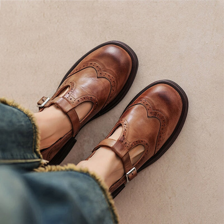 Bernadette | Timeless Brogue T-Strap Mary Janes