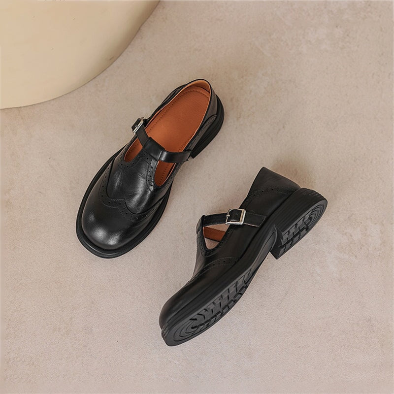Bernadette | Timeless Brogue T-Strap Mary Janes
