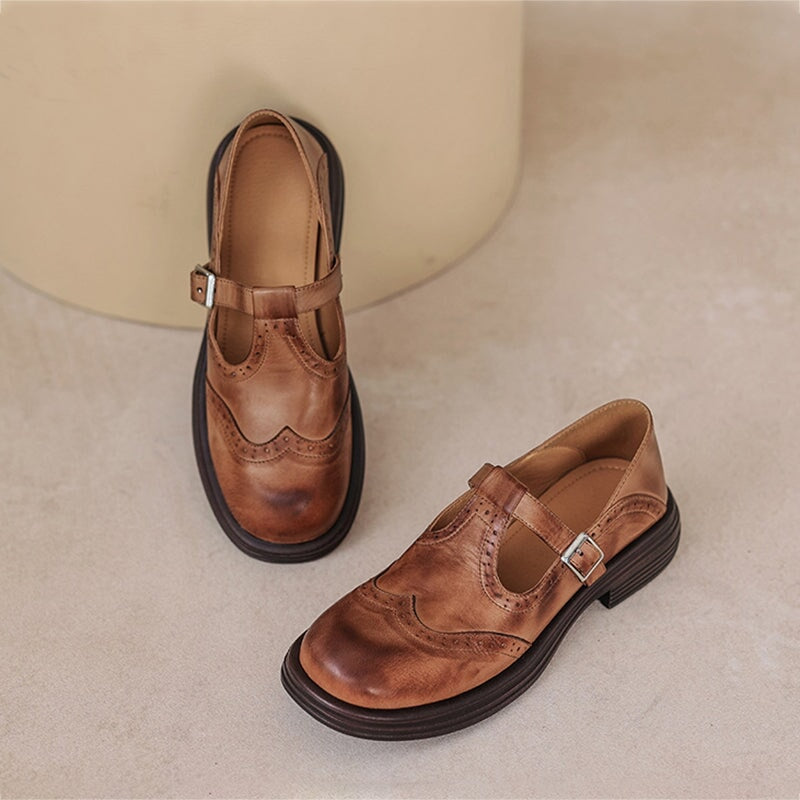 Bernadette | Timeless Brogue T-Strap Mary Janes