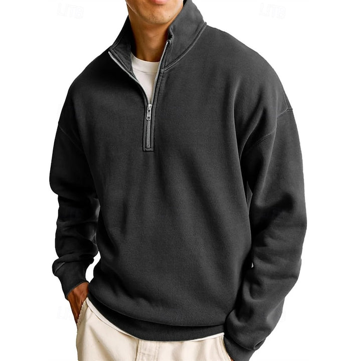 Foster | Quarter-Zip Stand Collar Sweatshirt