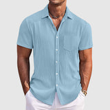 Spencer | Textured Short Sleeve Button-Up Shirt