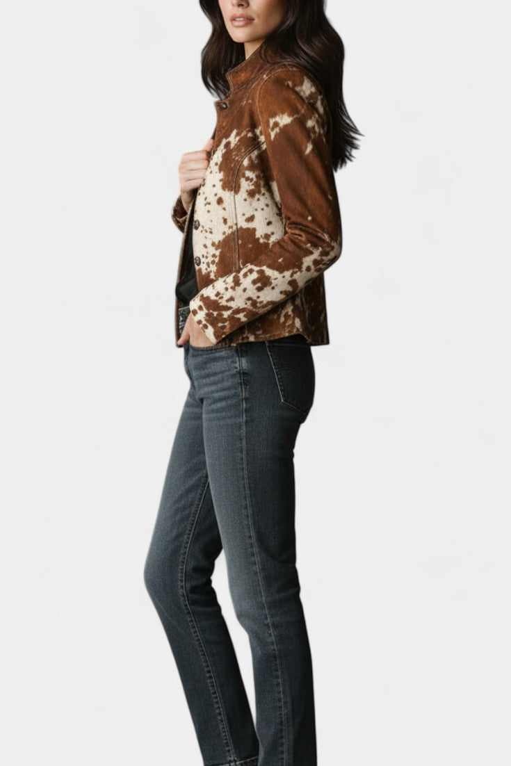 Priscilla | Spotted High-Collar Jacket