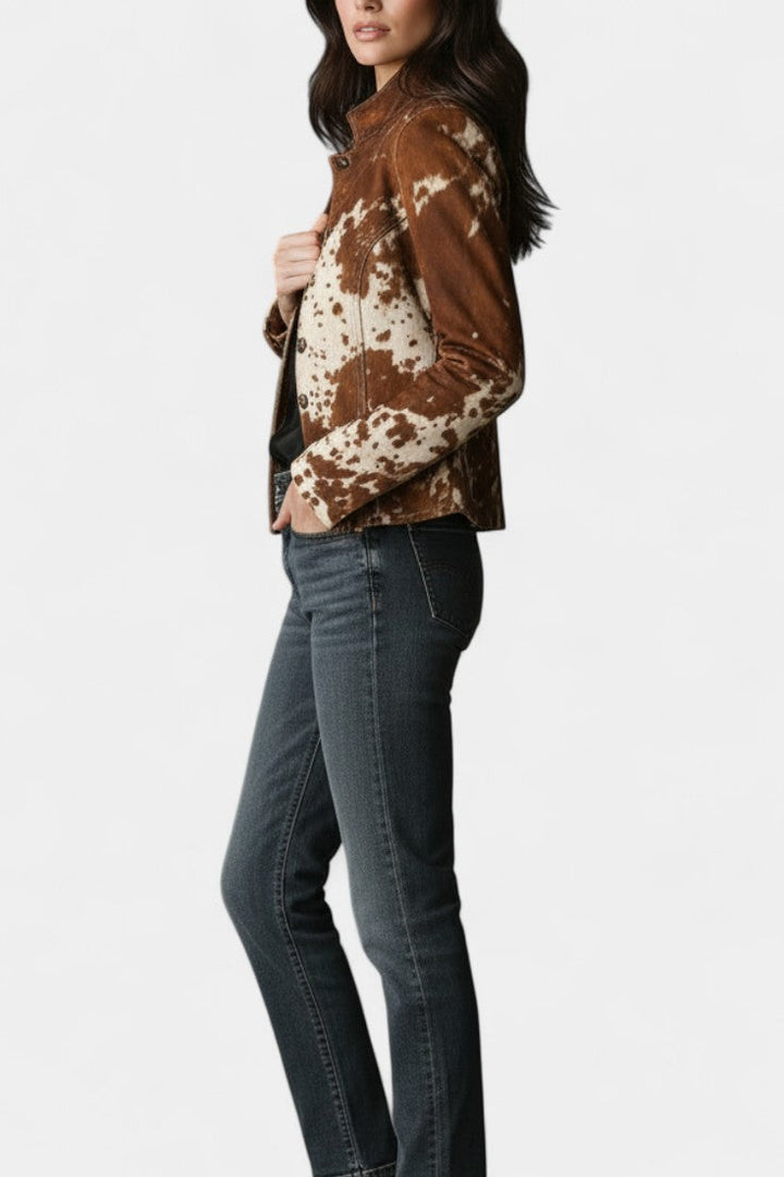 Priscilla | Spotted High-Collar Jacket