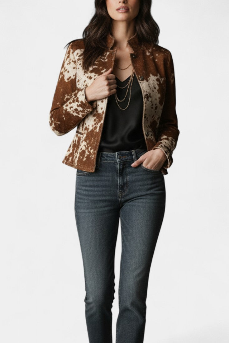Priscilla | Spotted High-Collar Jacket