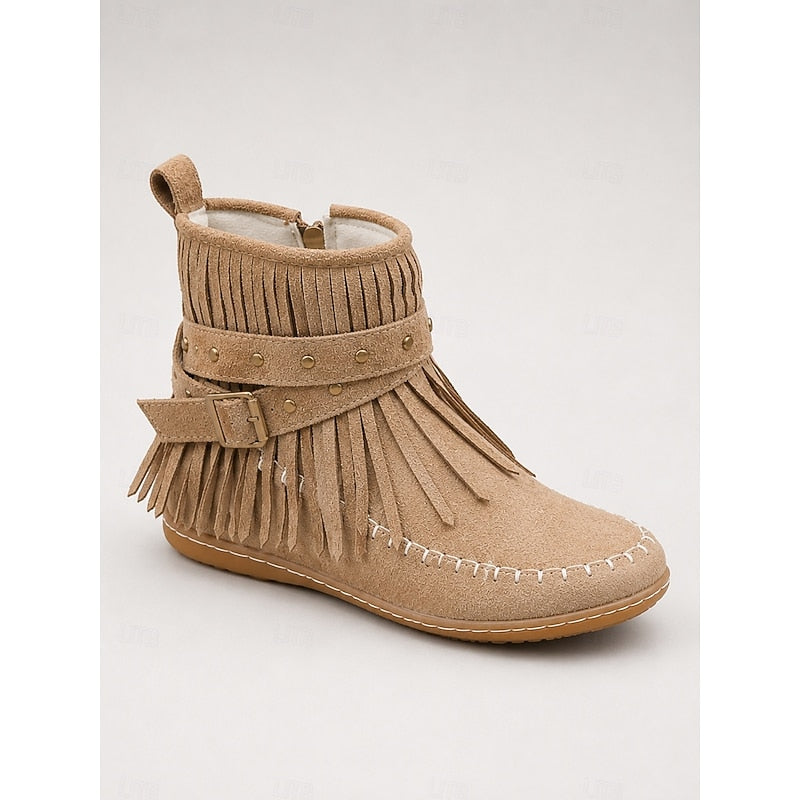 Frida | Fringed Western Ankle Boots