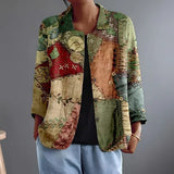 Louella | Artful Patchwork Open-Front Jacket