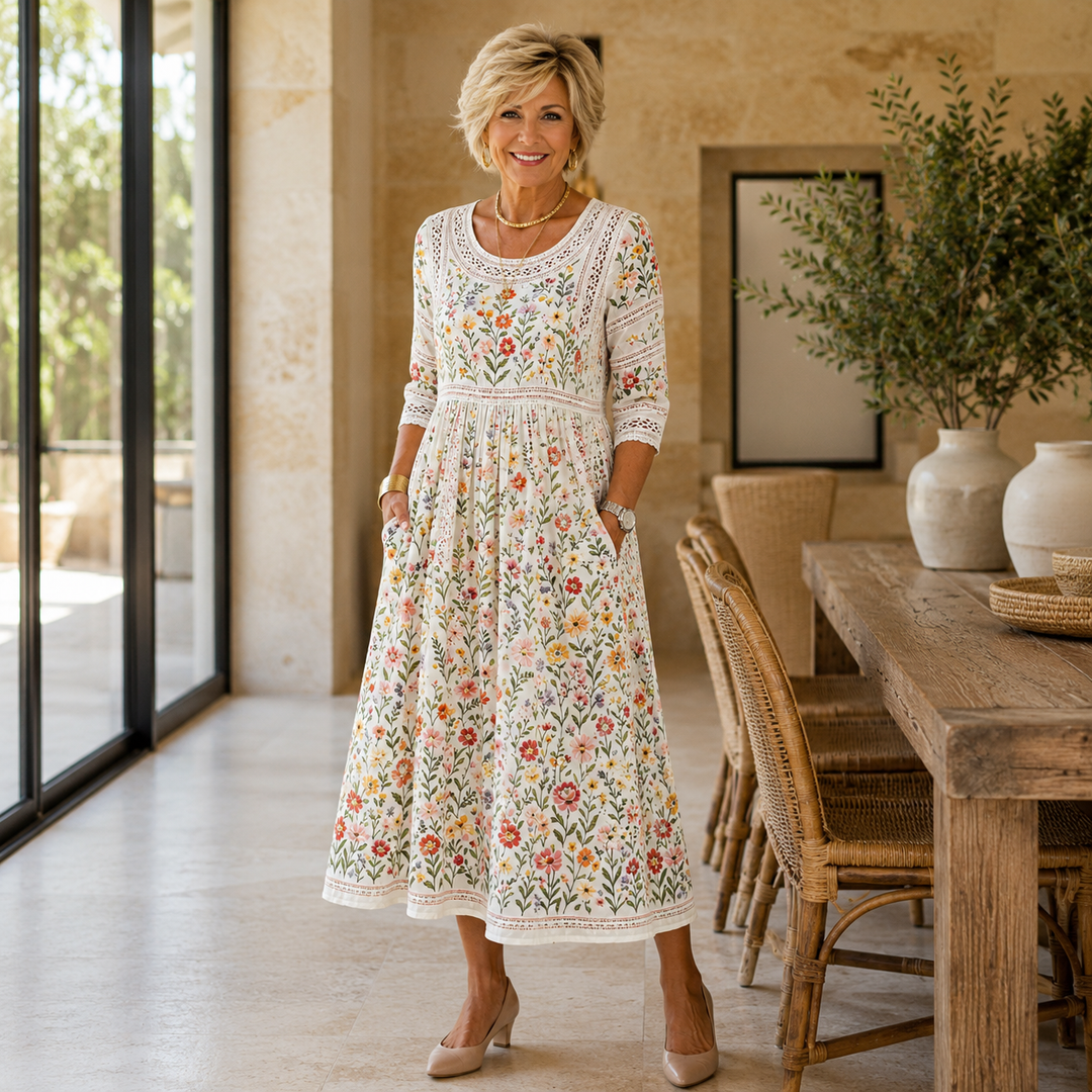 Clementine | Floral Garden Midi Dress