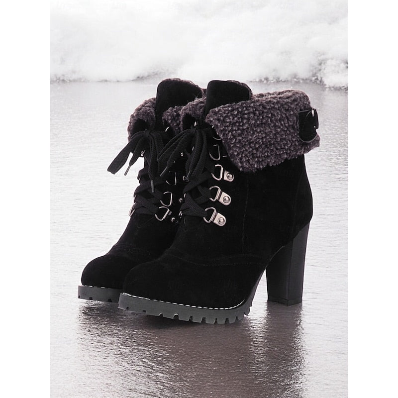 Lorena | Cosy Lace-Up Heeled Winter Boots