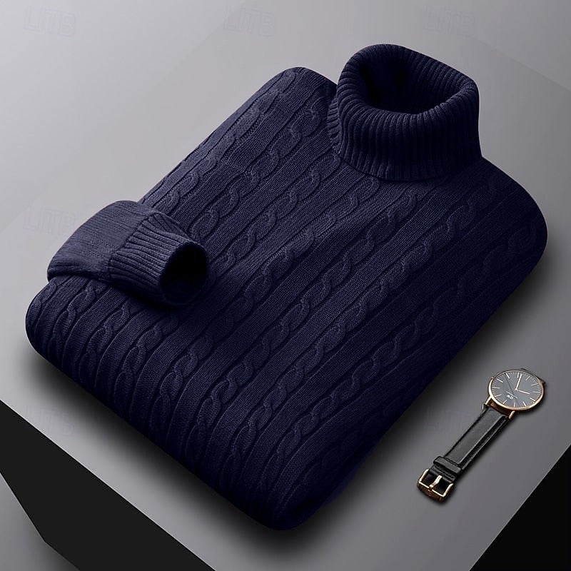 Sebastian | Cable-Knit Turtleneck Jumper