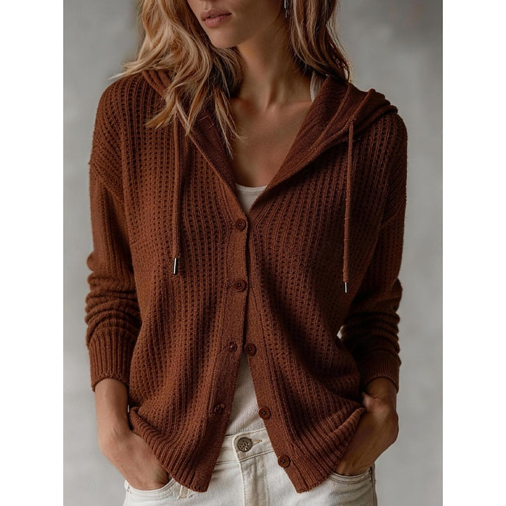 Miranda | Hooded Waffle-Knit Cardigan