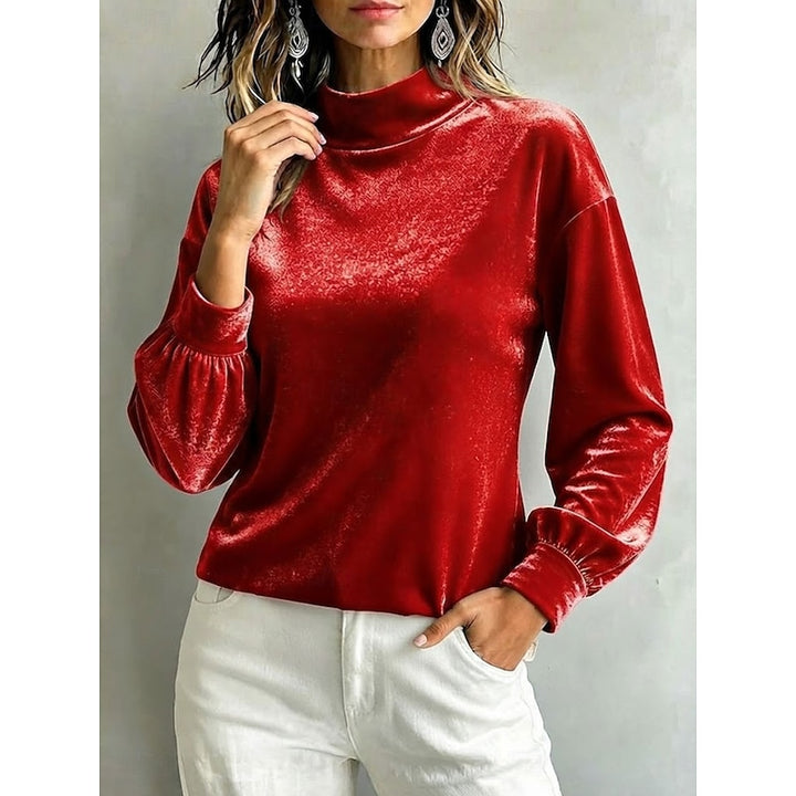 Celeste | Elegant Mock Neck Blouse