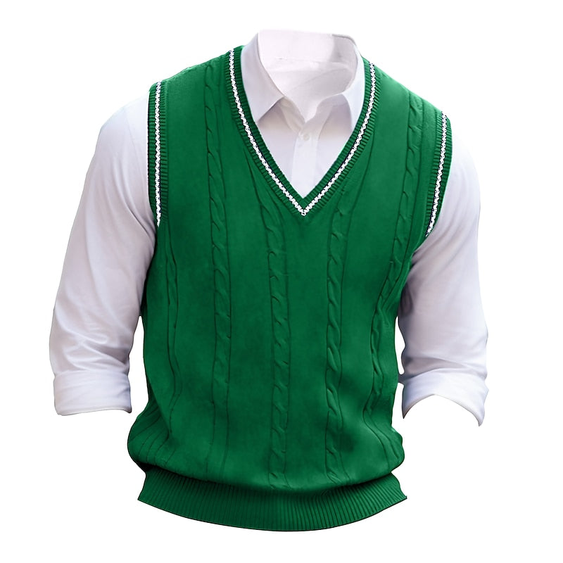Sterling | Cable-Knit V-Neck Sweater Vest
