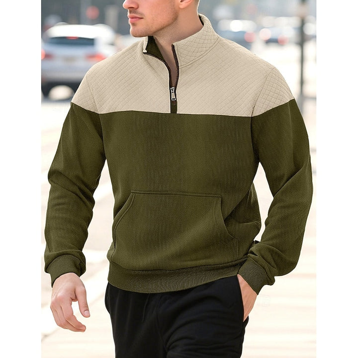 Spencer | Colour-Block Quarter-Zip Sweatshirt