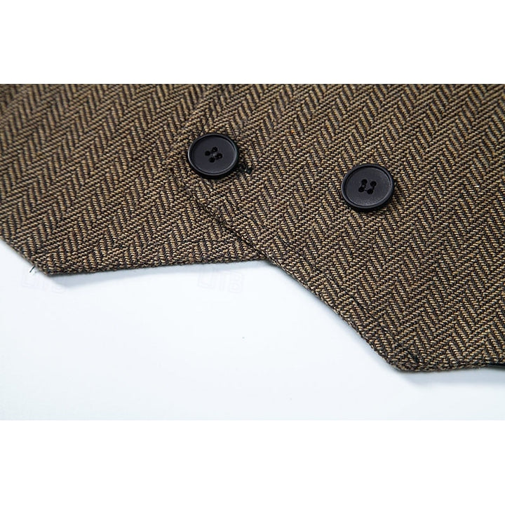 Merrick | Double-Breasted Herringbone Waistcoat