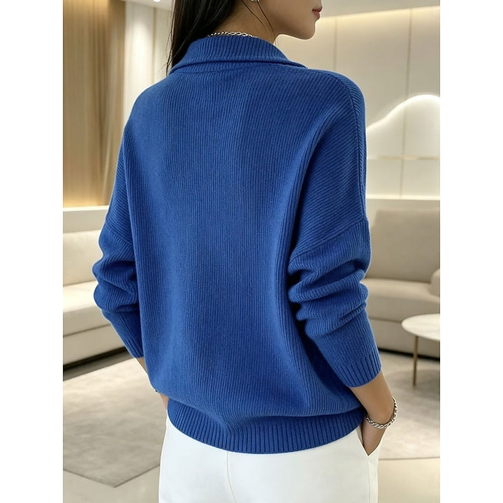 Elsie | Zip-Neck Stand Collar Pullover