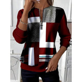 Roslyn | Geometric Quarter-Zip Top