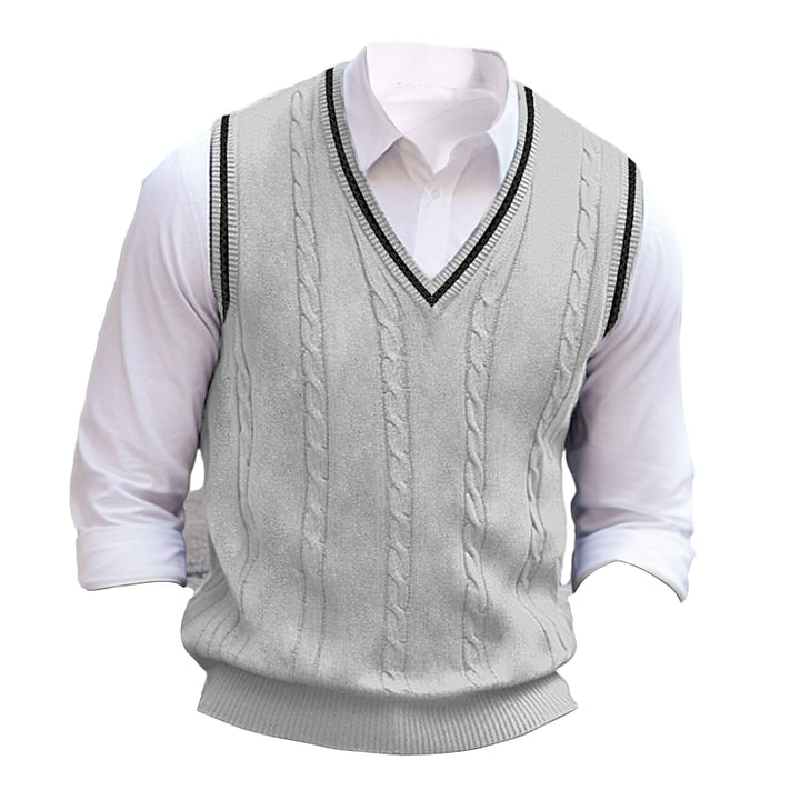 Sterling | Cable-Knit V-Neck Sweater Vest