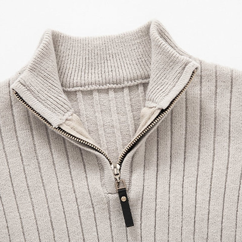 Elliot | Ribbed Quarter-Zip Sweater