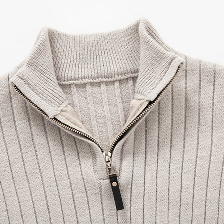 Elliot | Ribbed Quarter-Zip Sweater