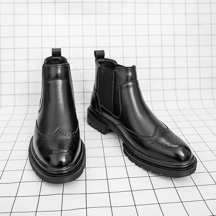 Laurence | Refined Brogue Chelsea Boots