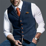 Desmond | Herringbone Single-Breasted Waistcoat