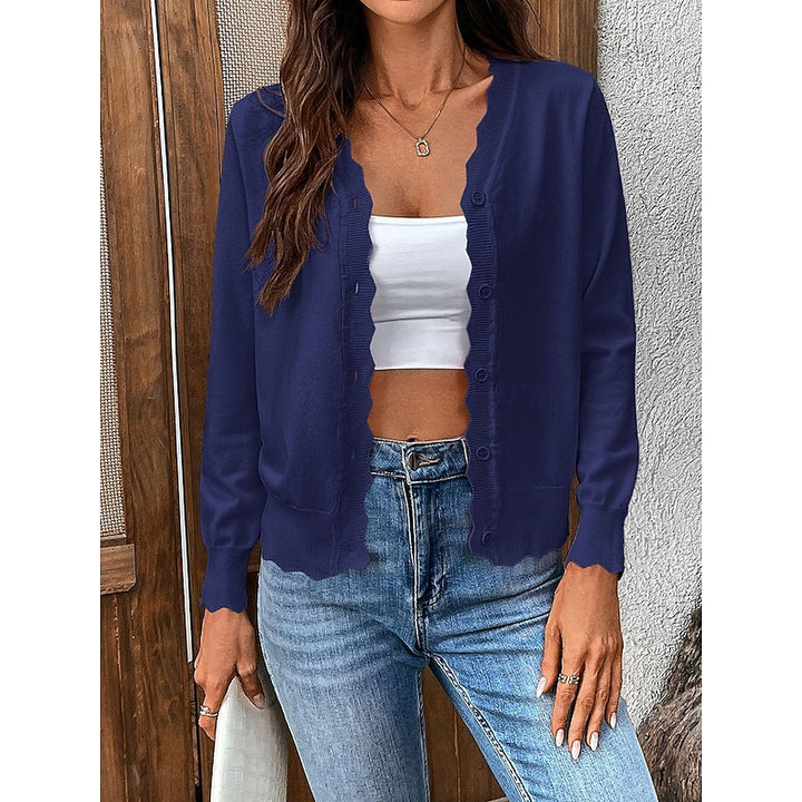 Sabrina | Scalloped Button-Front Cardigan