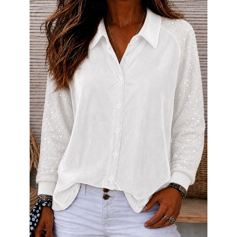 Beverly | Shimmer-Sleeve Shirt