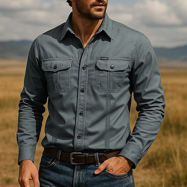 Gideon | Utility Pocket Long Sleeve Shirt