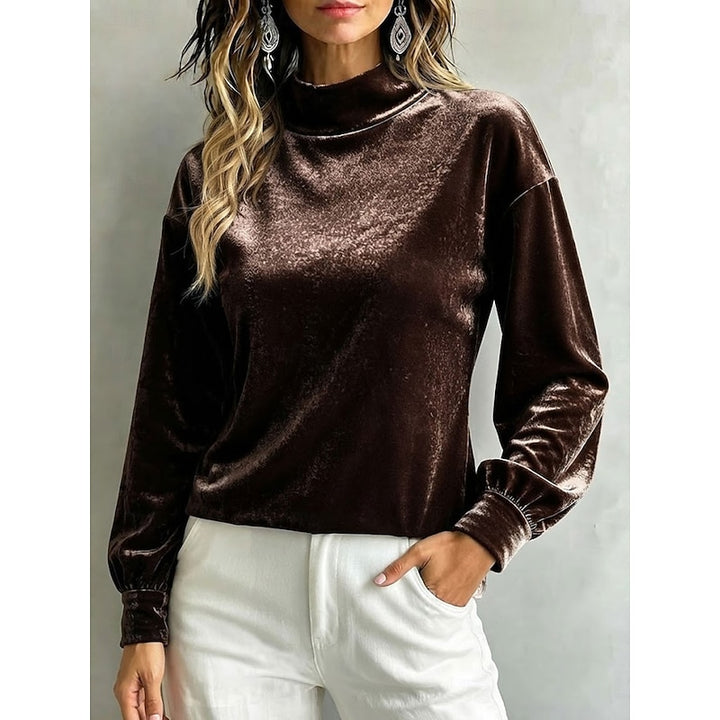 Celeste | Elegant Mock Neck Blouse