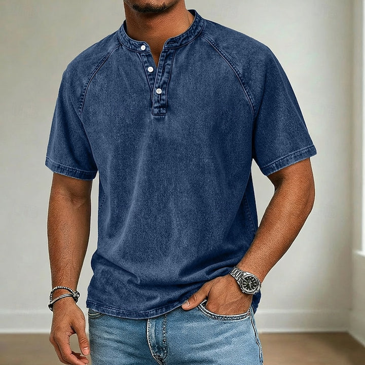 Owen | Washed Henley Shirt