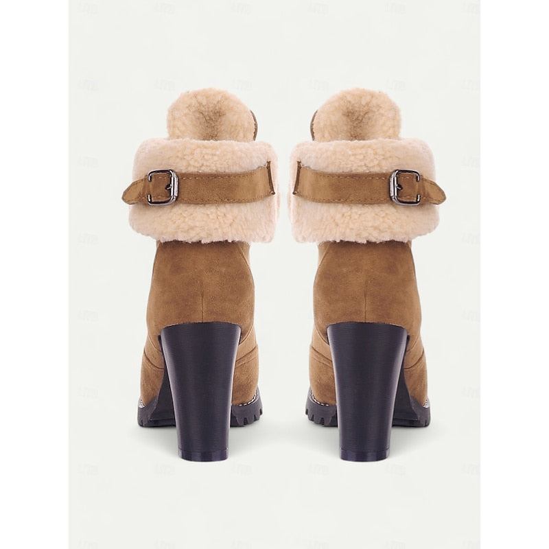 Lorena | Cosy Lace-Up Heeled Winter Boots