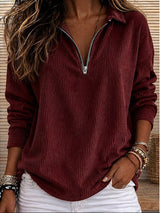 Blythe | Zip-Neck Collared Top