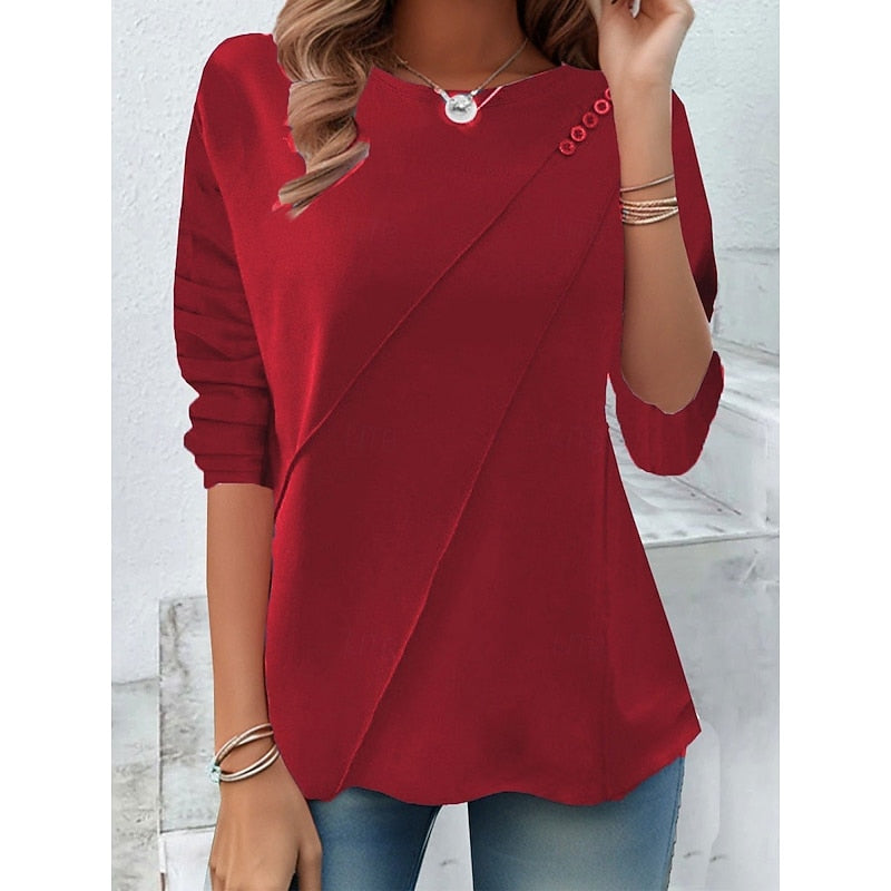 Corinna | Draped Button-Detail Top