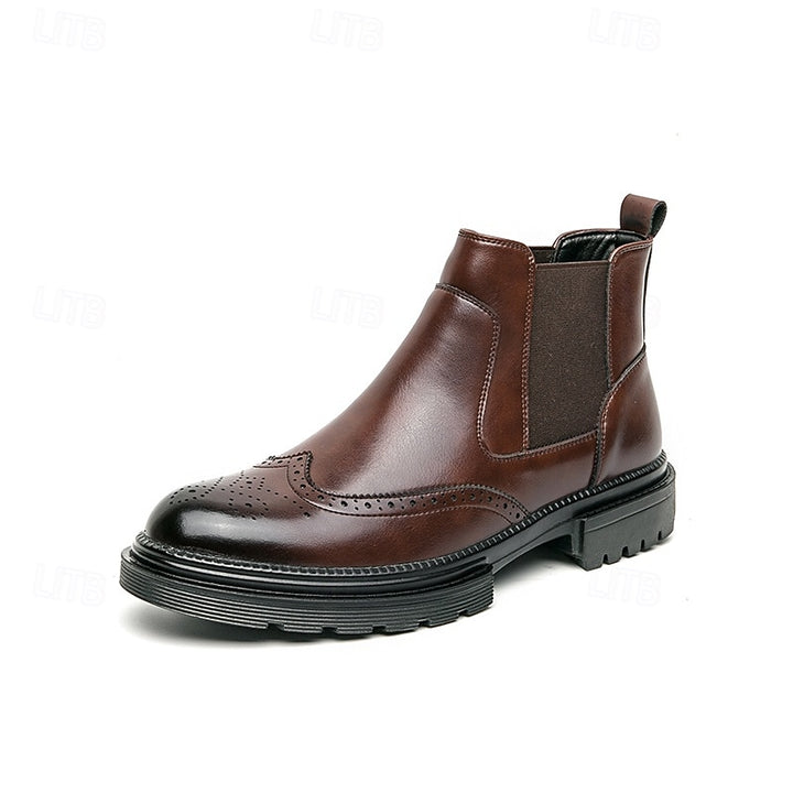 Laurence | Refined Brogue Chelsea Boots